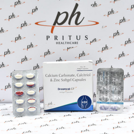 Pharma Company for Calcitriol 0.25mg + Calcium Carbonate 500mg + Zinc Sulphate 7.5mg Softgel Capsule 1