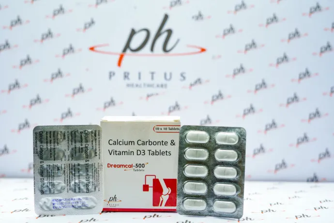 Ethical Base PCD Company for Calcium Carbonate 500mg Vitamin D3 250 IU Tablet 1