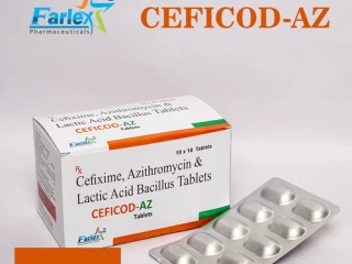 Cefixime 200mg+Azithromycin 250mg + Lactic Acid Bacillus 60million spores Manufacturer supplier and exporter