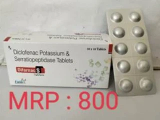 Diclofenac Potassium 50mg + Serratiopeptidase15mg Tablet Manufacturer supplier and exporter