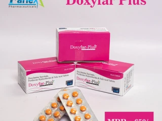 Doxylamine Succinate 10mg & Pyridoxine Hydrochloride 10mg + Folic acid 2.5mg Excipients q.s. tablet Manufacturer supplier and exporter