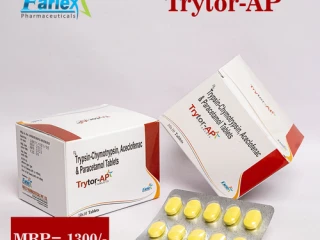 Trypsin-Chymotripsin 50000 UNITS +Aceclofenac 100mg + Paracetamol 325mg Tablet Manufacturer supplier and exporter