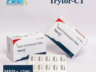 Trypsin & chmyotrypsin 1 lac IU Tablet Manufacturer & Supplier & Exporter