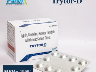 Trypsin BS 48mg + Bromelain 90mg + Rutoside 100mg + Diclofenac Sodium 50mg Tablet Manufacturer & Supplier & Exporter