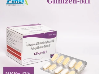 Glimepiride 1mg + Metformin Hydrochloride 500mg Bilayered Tablet Manufacturer & Supplier & Exporter
