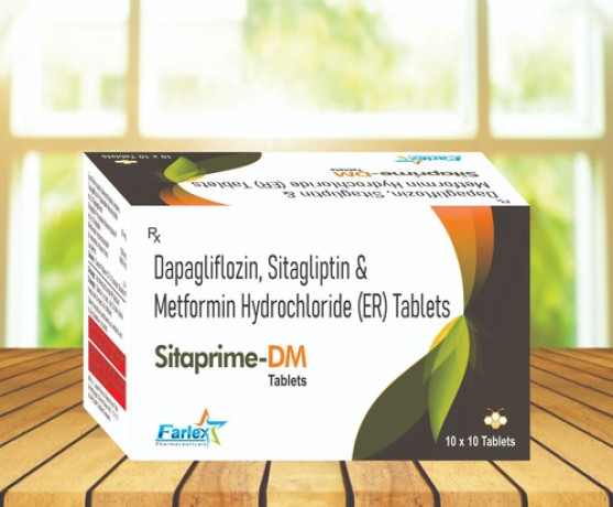 Sitagliptin 100 MG +DAPAGLIFLOZIN-10 MG +METFORMIN 1000 MG Manufacturer & Supplier & Exporter 1