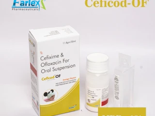 Cefixime (anhydrous) 50mg + ofloxacin 50mg Dry syrup with water (30ML)