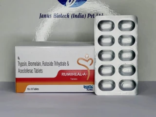 PCD Pharma Franchise & 3rd party Manufacturers for Trypsin + Rutoside + Bromelain + Aceclofenac Tablets